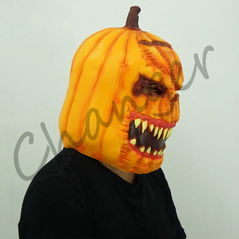 

2018 Halloween Scary Pumpkin Latex Mask Cosply Costume Party Fancy Props