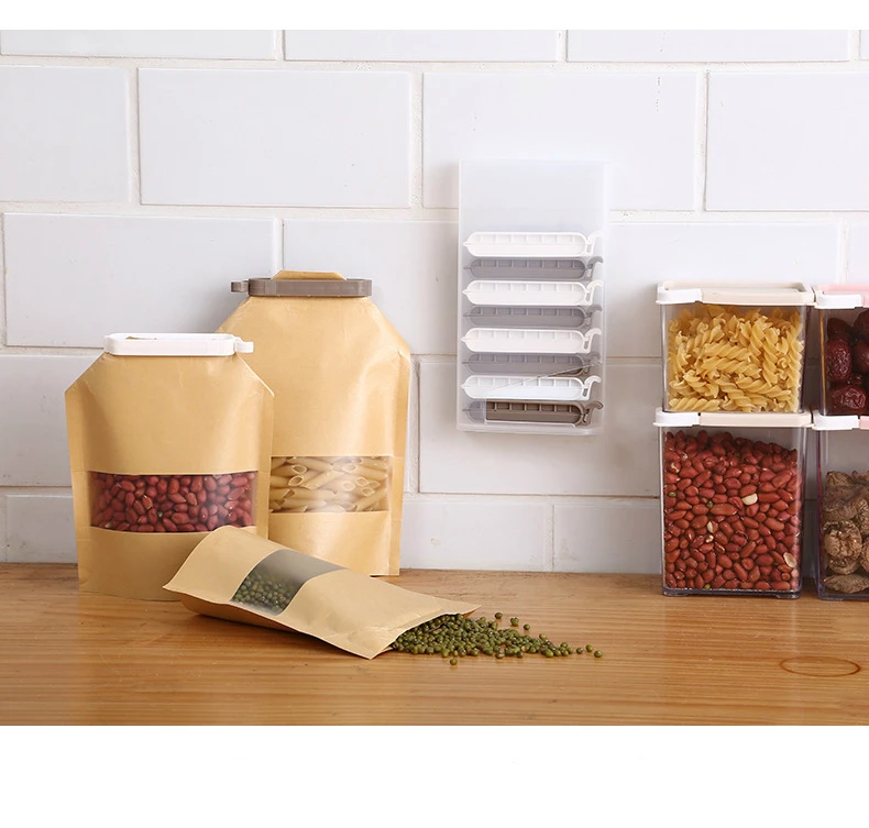 Kitchen gadgets food clip home organization and storage sealing clip bag caps kitchen things package resealer bag clips plastic
