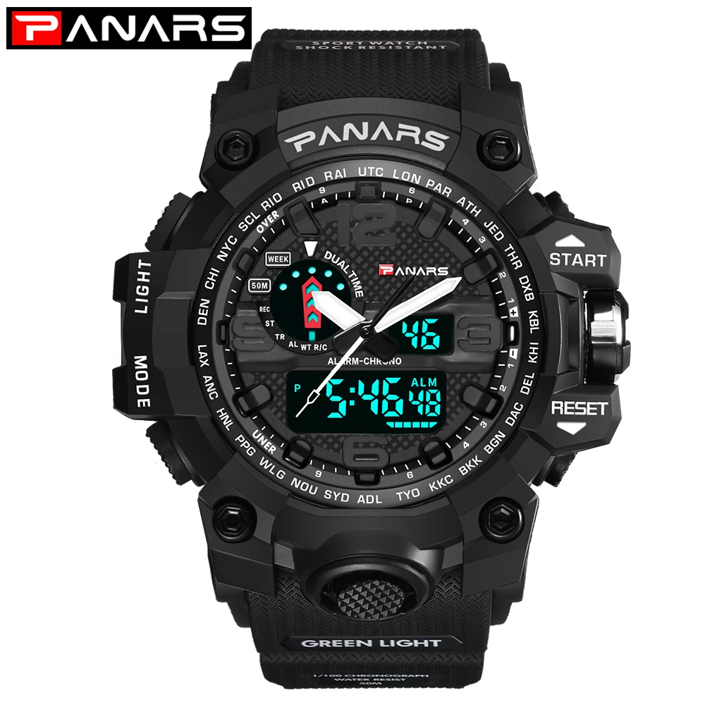 Часы PANARS G Style Мужские Цифровые спортивные светодиодные наручные в стиле милитари