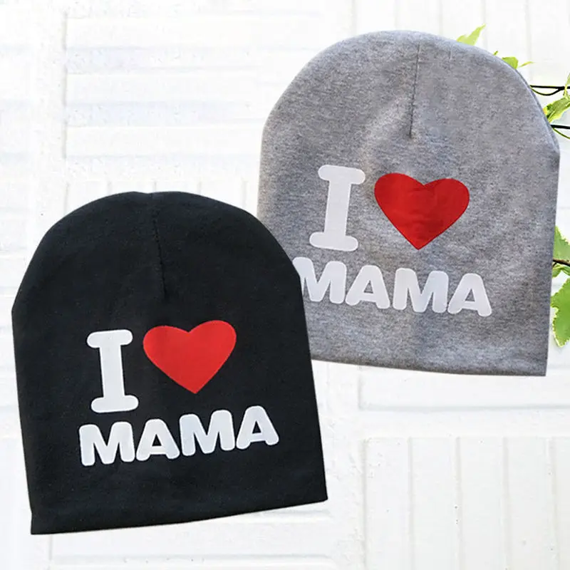 Baby Spring Autumn Winter Cute Hats Toddler Kids Knitted Letter Print I Love Mama Papa Caps Boys Girls Beanies Accessories|Мужская Skullies &