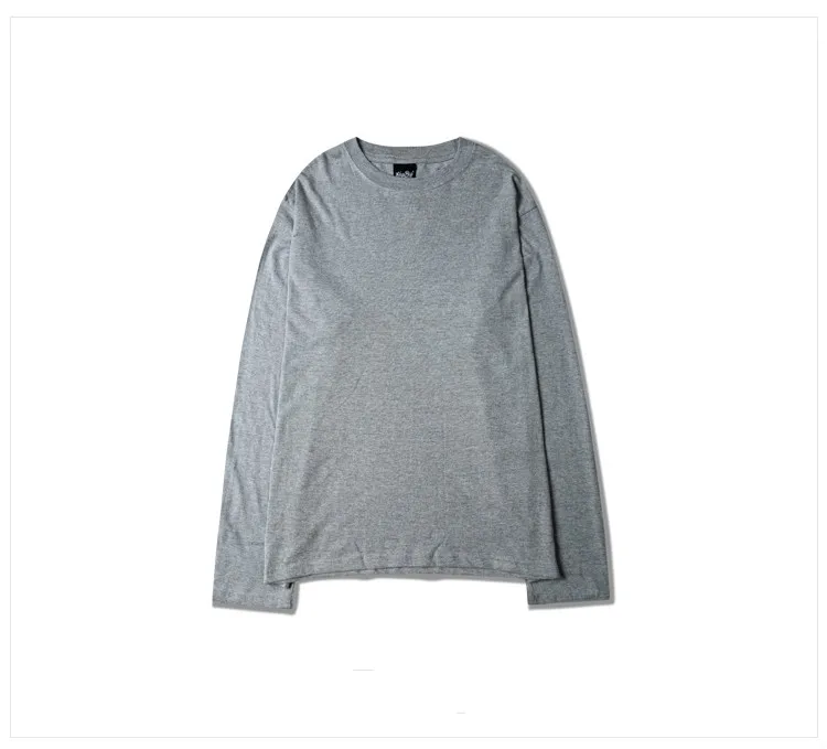 Харадзюку оверсайз High Street оранжевая футболка с длинным рукавом Ins Kanye длинная футболка хип-хоп Топ Футболка унисекс модная футболка мужская Kpop