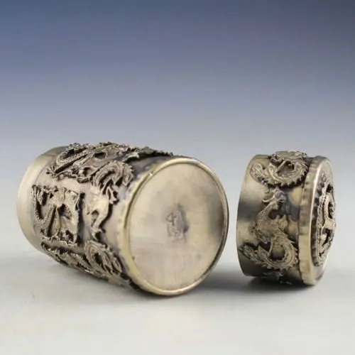 2 шт. коллекционные украшения для Азии тибетское серебро резная птица на