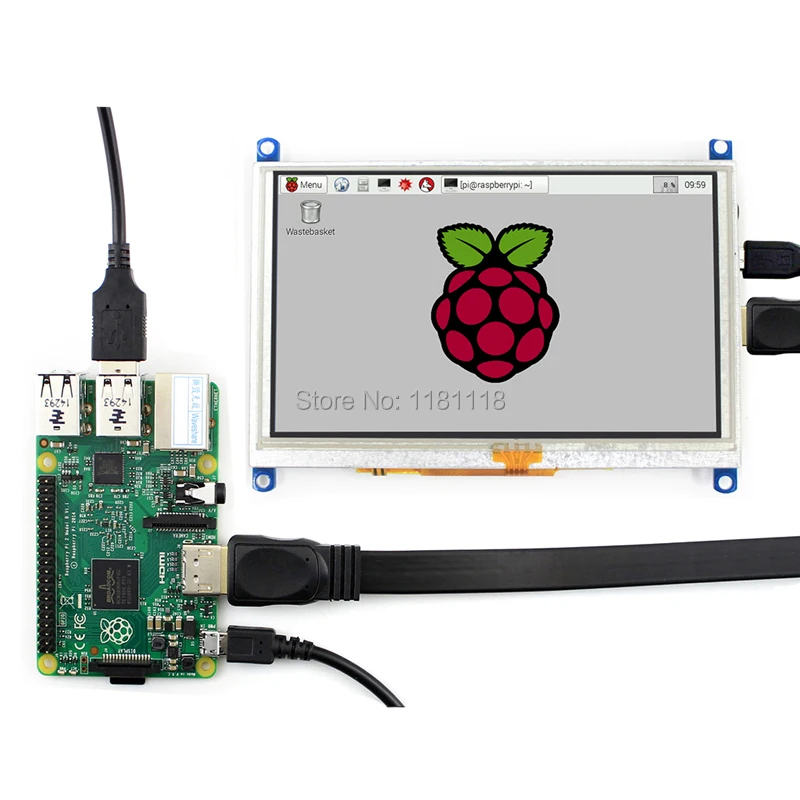Raspberry Pi 5 дюймовый ЖК USB резистивный сенсорный экран HDMI VGA дисплей для компьютера