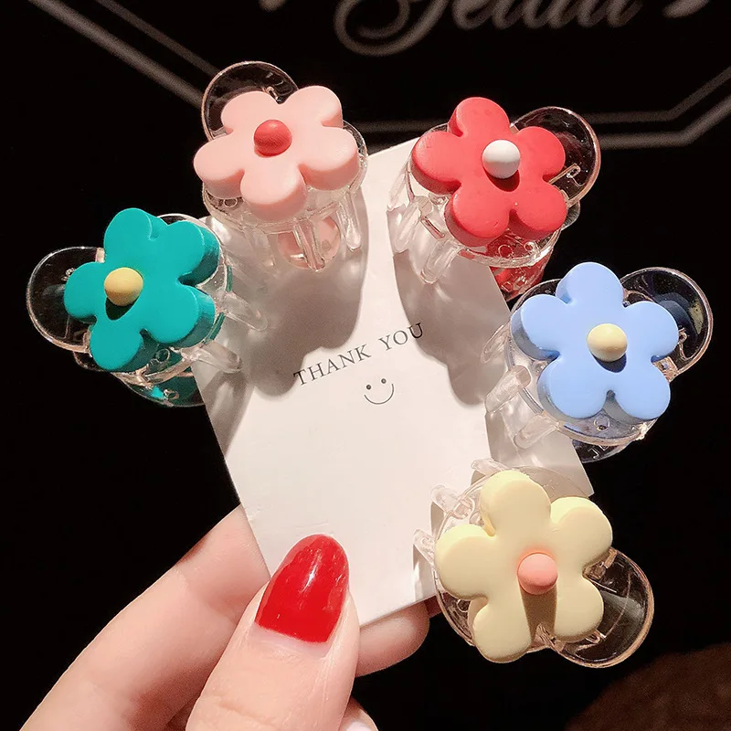 Новые заколки для волос с цветами корейские милые девочек модные акриловые