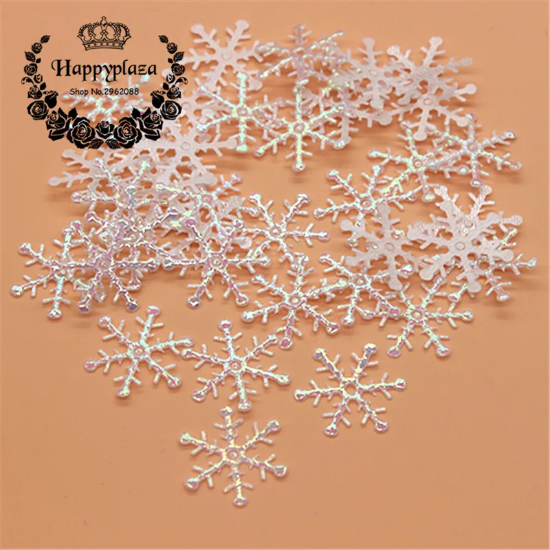 100 шт. 2 см не тканая белая абразивная с аппликацией в виде снежинок для свадьбы