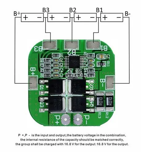 Защитная плата BMS PCM для литий-ионных аккумуляторов 4S 14 8 в/16 в 20 А LicoO2 Limn2O4 18650 |
