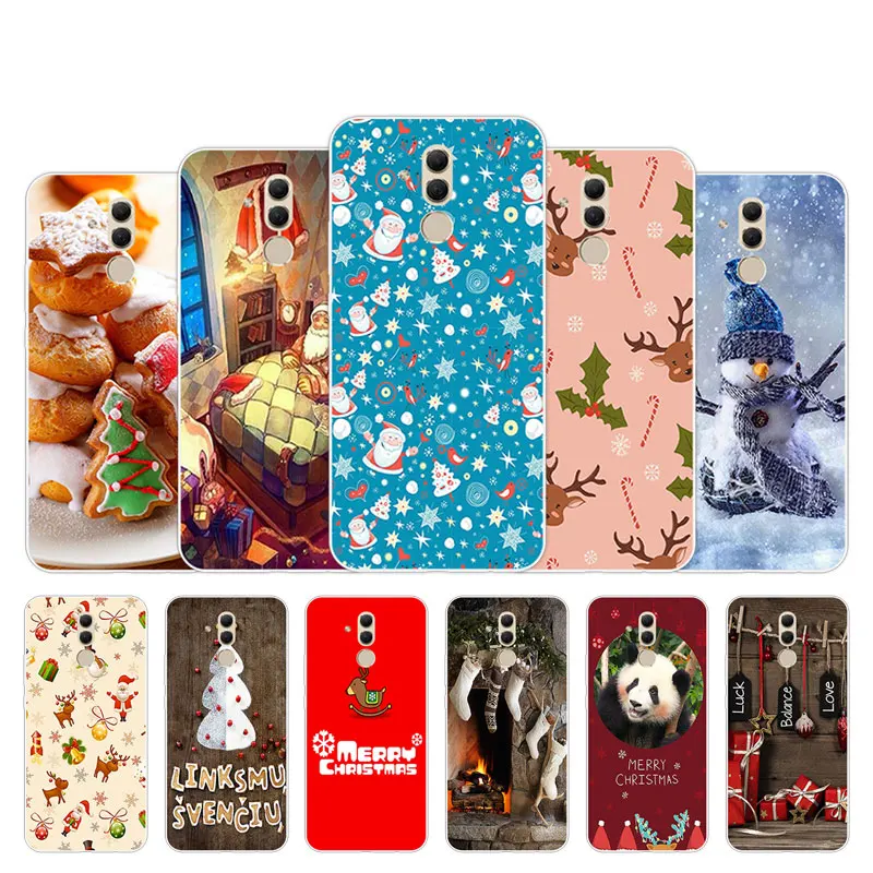for Huawei Mate 20 Lite / SNE-AL00 Back Black Matte 6.3&quot MaiMang 7 Clear TPU Silicone Christmas Season Design Case | Мобильные