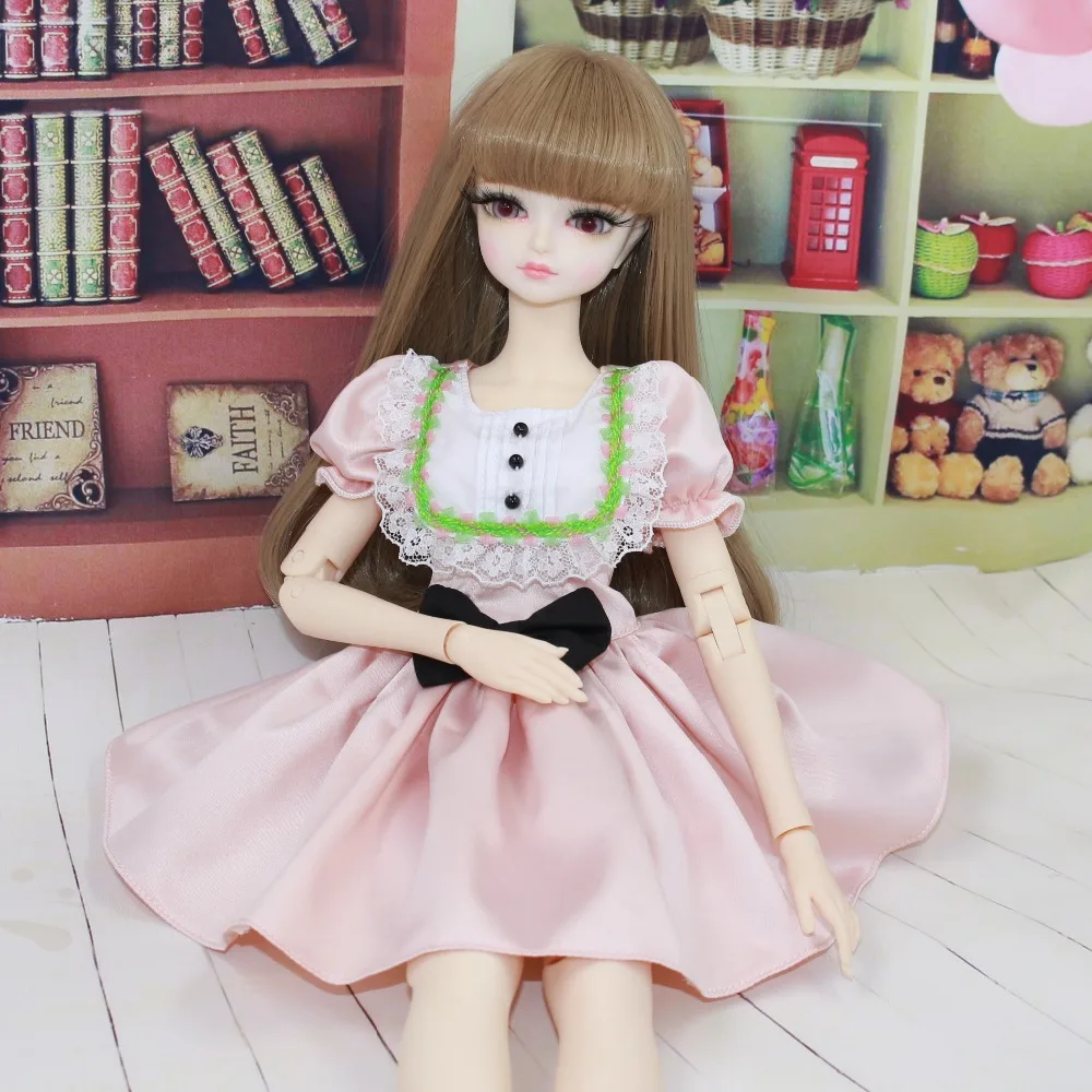 Фея мечты только для куклы 1/4 bjd 45 см розовый черный бант горничная Леди кружевной