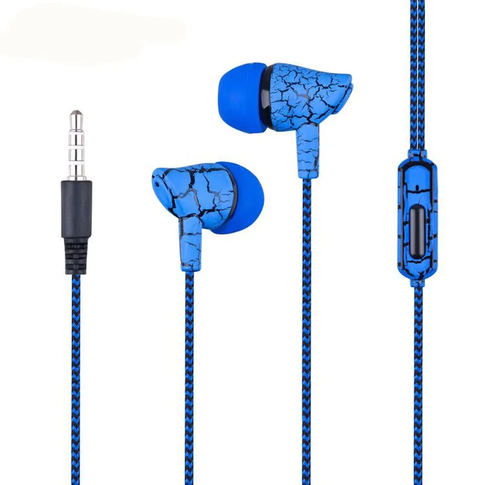 Crack Earphone In-Ear Cloth Line earbuds Stereo Bass Music Earpieces with Mic for iphone LG xiaomi | Электроника