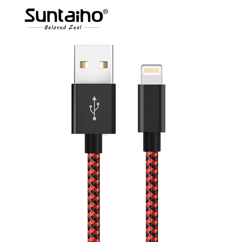 Black Red Suntaiho 5 упак. Освещение Зарядное устройство кабель для iPhone X Быстрая зарядка USB кабель для iphone 8 7 6S плюс 5 мобильный телефон кабеля - Цвет: Black Red