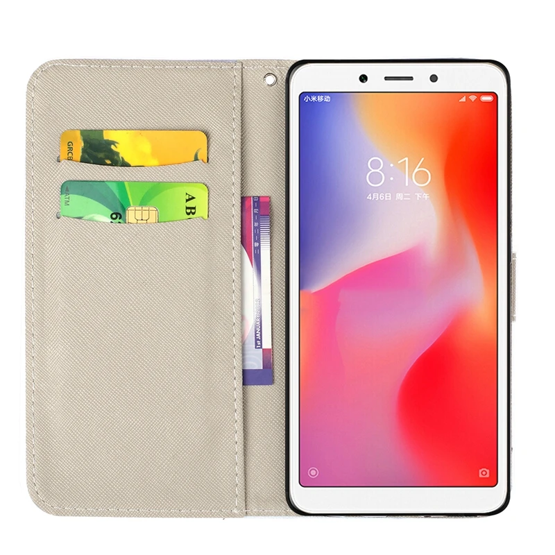 Чехол-книжка для Etui Xiomi Xiaomi Redmi 4X 5A 6A 5 Plus Note 6 Pro 4 Cat кожаный чехол-бумажник чехол