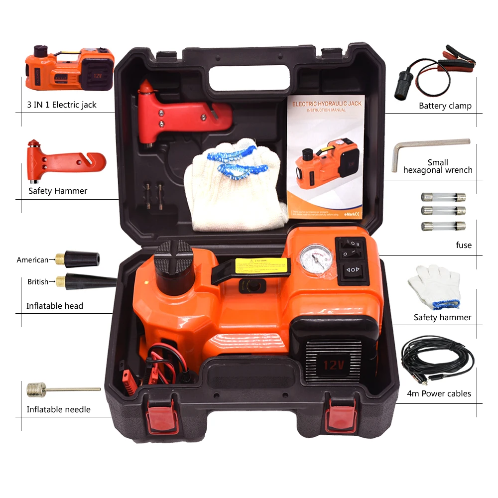 free shipping portable two functions car hydraulic jack with compressor |
