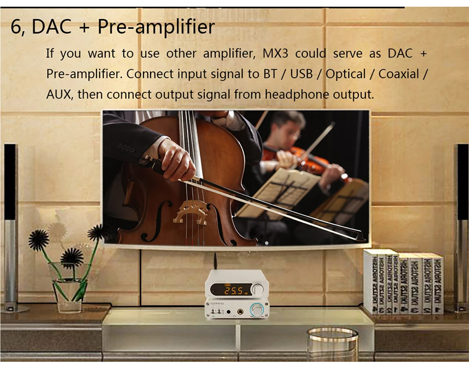 TOPPING MX3 Bluetooth цифровой усилитель USB коаксиальный волоконный декодер встроенный DAC Amp автоматический переключатель NFC 257 мВт* 2 24bit192KHz