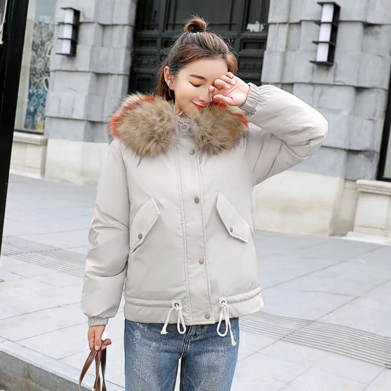 Элегантный женский пуховик зимнее пальто 2020 новая Толстая теплая меховая парка с