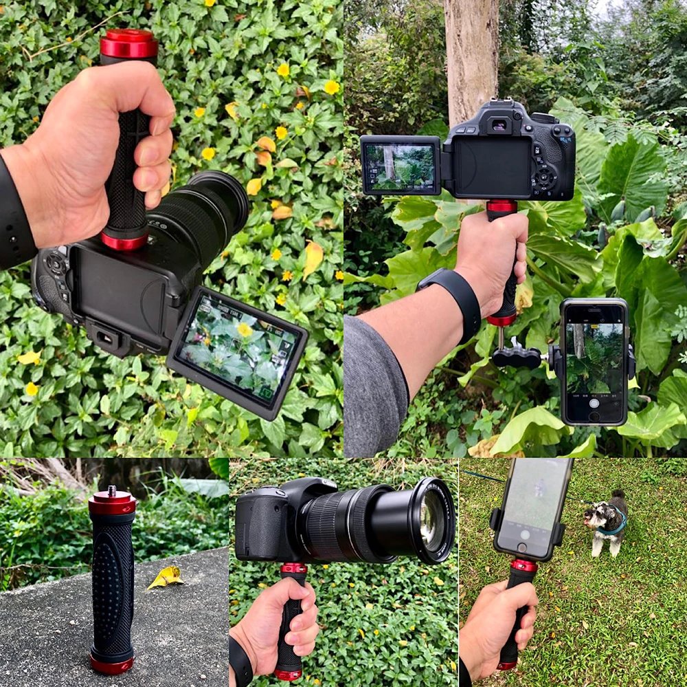XILETU UG-01 стабильный кронштейн DSLR 1/4 ручной резиновой ручкой Стабилизатор камеры ручка для GoPro SLR смартфон