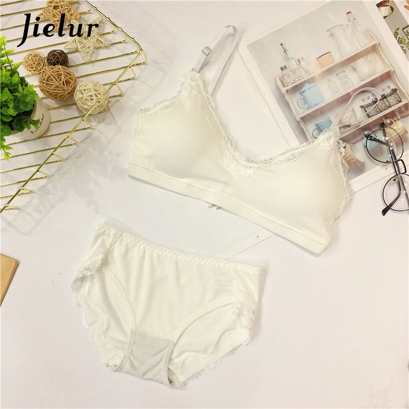 Jielur лето сексуальный бюстгальтер Краткие наборы сплошной Цвет Femal нижнее белье