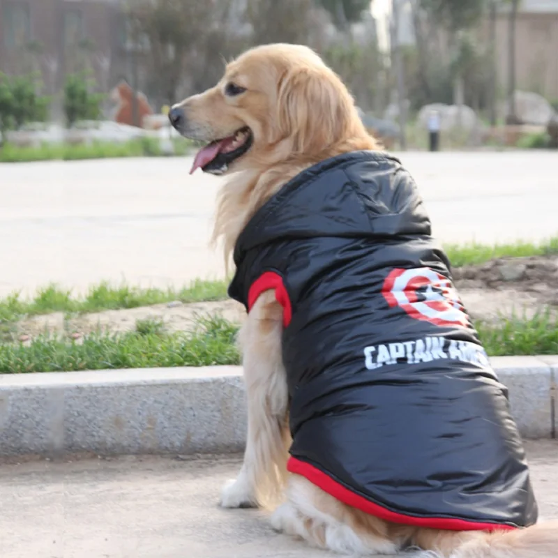 Большие размеры пуховики и парки для больших собак зимняя теплая одежда пальто