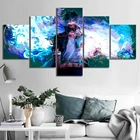 HD Печатный плакат картина Dabi Синий Пламя моя геройская Академия Аниме Холст Искусство стены Современный Декор для дома Модульный тип для комнаты