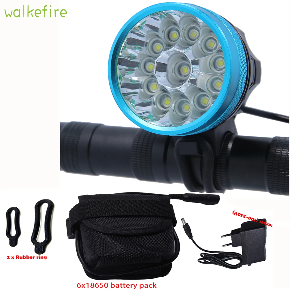 

Водонепроницаемый велосипедсветильник налобный фонарь Walkfire, 20000 лм, светодиодный светодиодов XML T6, велосипедный налобный фонарь + Аккумулят...