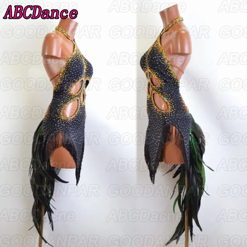 Женское платье для латиноамериканских танцев сексуальные черные платья ча-Танго