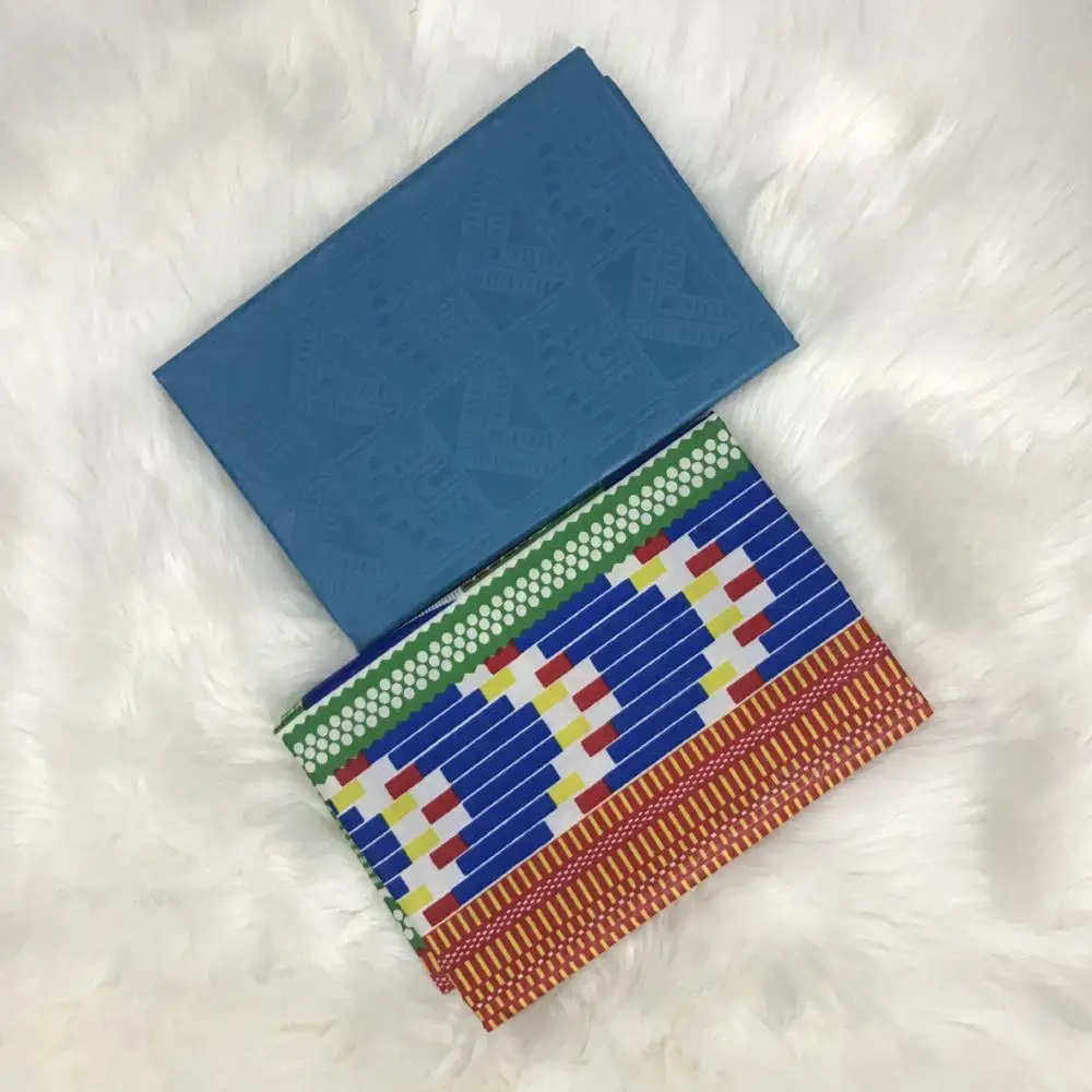 2 ярдов Ghana Kente Ткань Mix однотонная Окрашенная африканская ткань Анкары тиснение