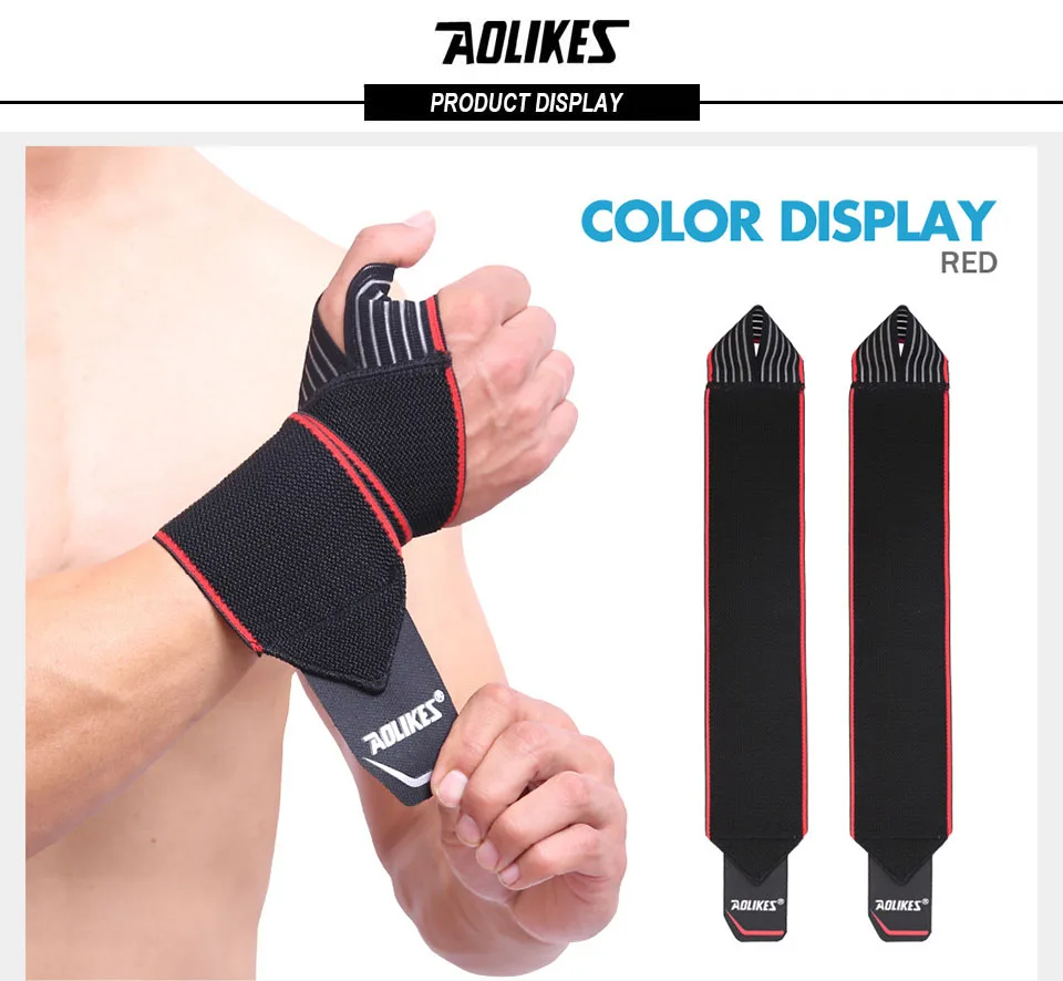 AOLIKES, 2 шт./лот, спортивные повязки на запястье, ремешок для поддержки запястья, обертывание, растягивающийся браслет для восстановления рук, для велоспорта, тенниса, тренажерного зала, аксессуары