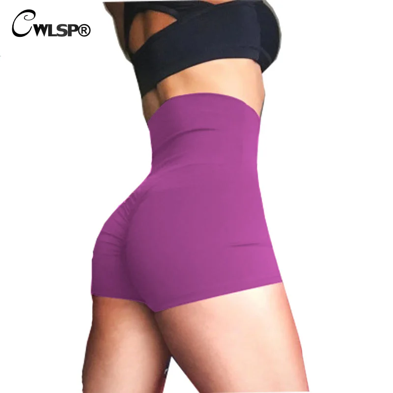 Cwlsp Шорты модные Шорты девушку Высокая талия Yogapants пикантные Шорты для лета Шорты QZ2569