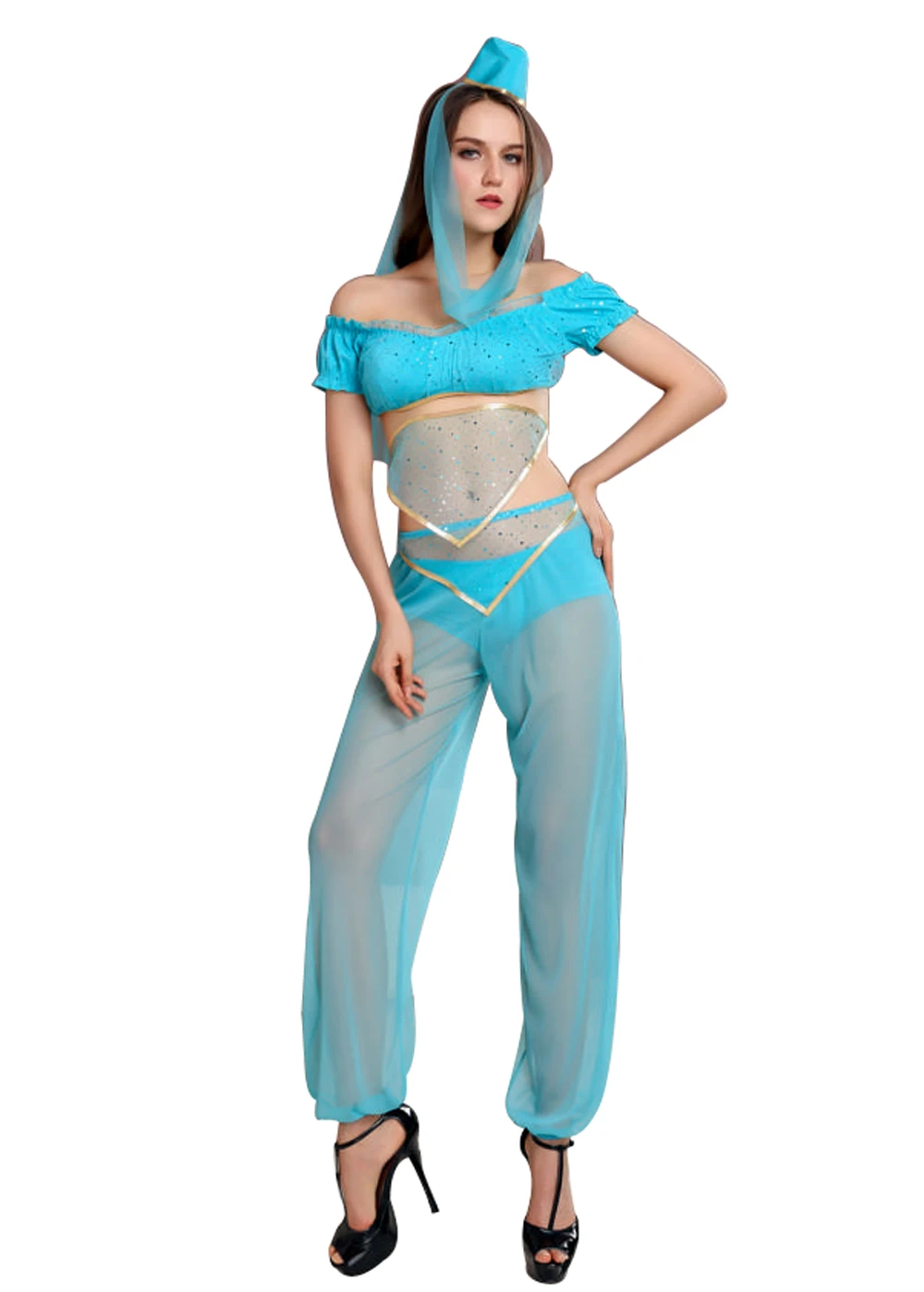 Hot Popular Halloween Costumes For Women Genie Rhoda Carpet Sexy Adult Costume 3S1229 sexy genie costume with Free Shipping