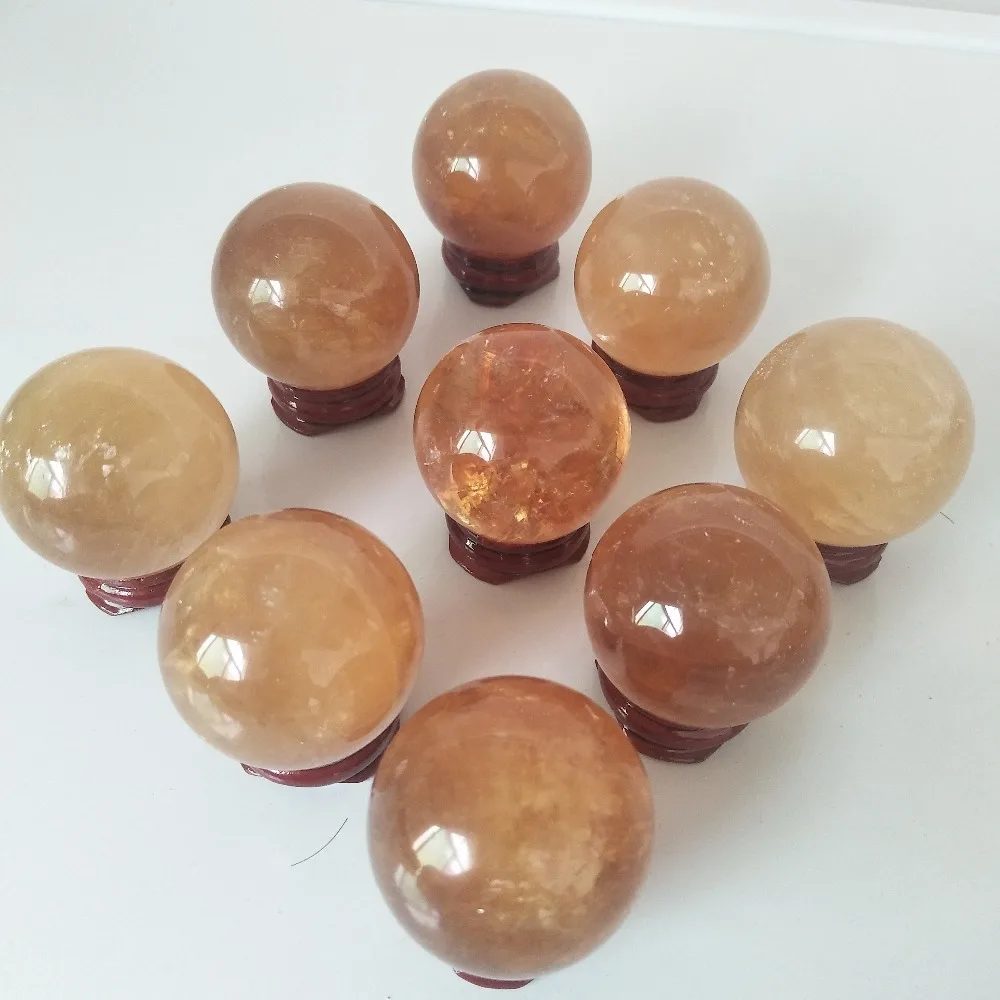 9 шт./лот 40 мм натуральный желтый кристалл кальцита шар для украшения дома бальное