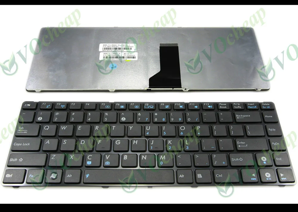 Фото Новая клавиатура для ноутбуков Asus UL30 UL30A UL80 UL80A K42 K42D K42F K42J A42 A42J A42F N82 N82J X42 X42D X43, черная, V111362AS1 №2