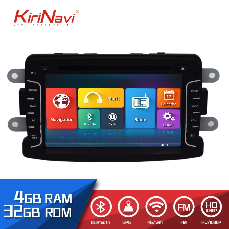 KiriNavi 7," сенсорный дисплей Android 9,1 для RENAULT Dacia/Duster/Logan спортивный автомобиль радио аудио gps навигация Мультимедиа играть