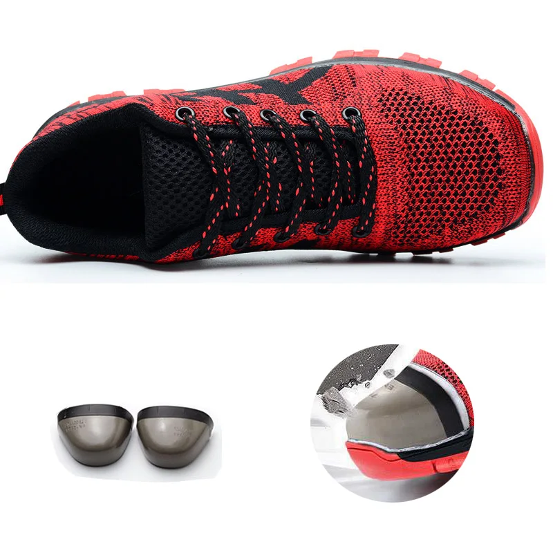 Мужская защитная обувь дышащая безопасная мужская легкая со стальным носком для