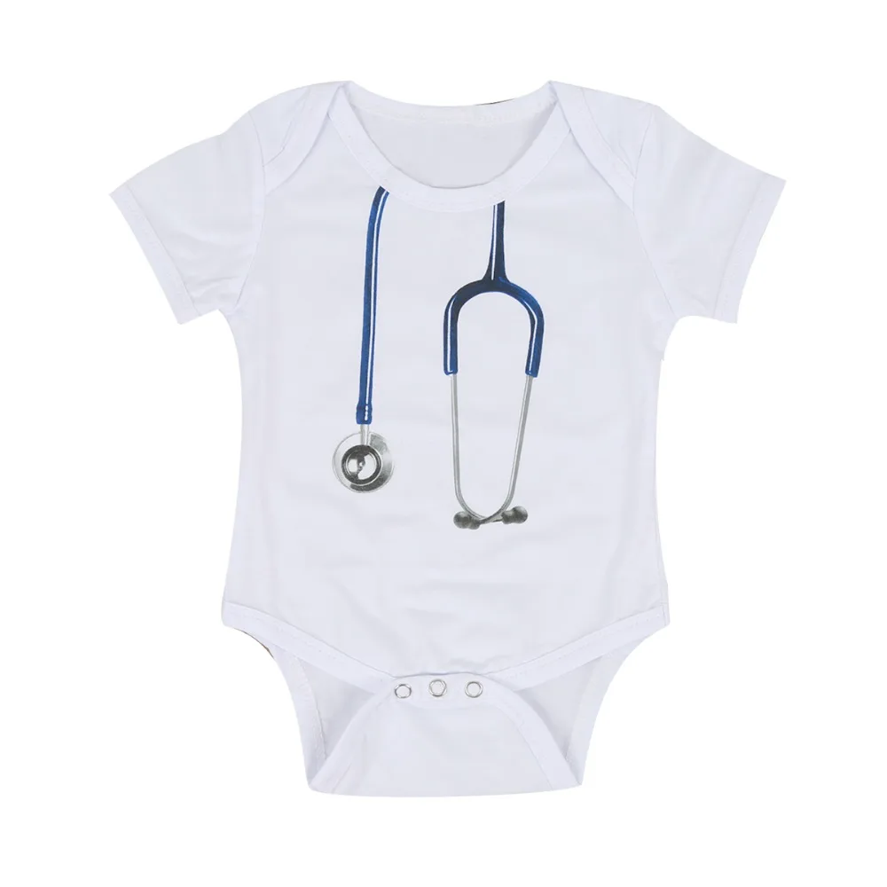 Puseky Doctor/боди с короткими рукавами для маленьких мальчиков; летняя одежда для малышей; комбинезоны для новорожденных; Bebe; одежда для маленьких девочек; боди для детей 0-24 месяцев