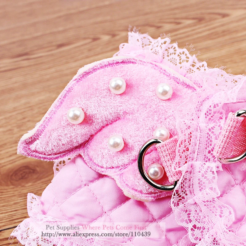 Галстук ошейник для щенков поводок собак розовая нагрудная веревка спины