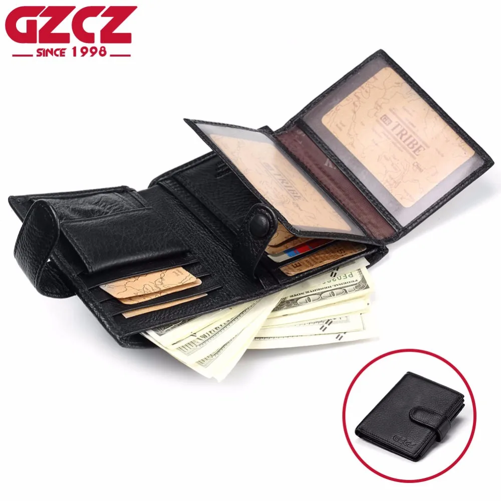 Кошелек GZCZ мужской из натуральной кожи роскошный брендовый бумажник для мелочи