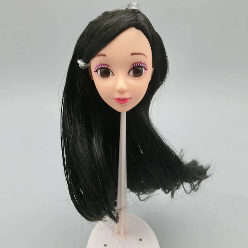 Черные волосы голова куклы 1:6 3D настоящие глаза китайские кукольные головки для 11