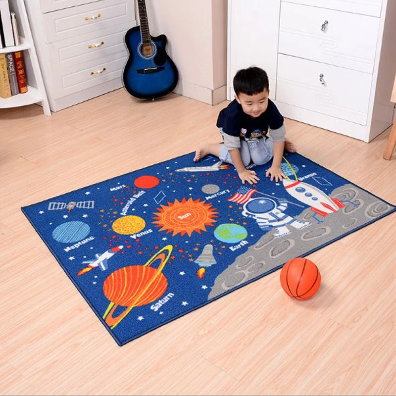 137 см дети круглый ковер геймпад Вселенная планета Playmats ребенка ползать Одеяло