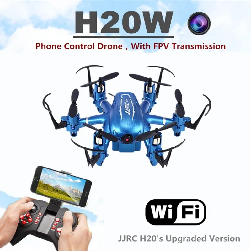 Jjrc H20W Wifi FPV Квадрокоптеры с камерой HD RC Мини дроны 6 оси Дрон на ру Летающий