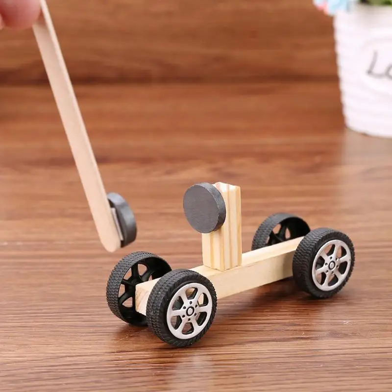 DIY магнитные автомобильные материалы изобретения ручное транспортное средство Дети Развивающие игрушки для мозгов учеников технология Физика Эксперимент материал комплект