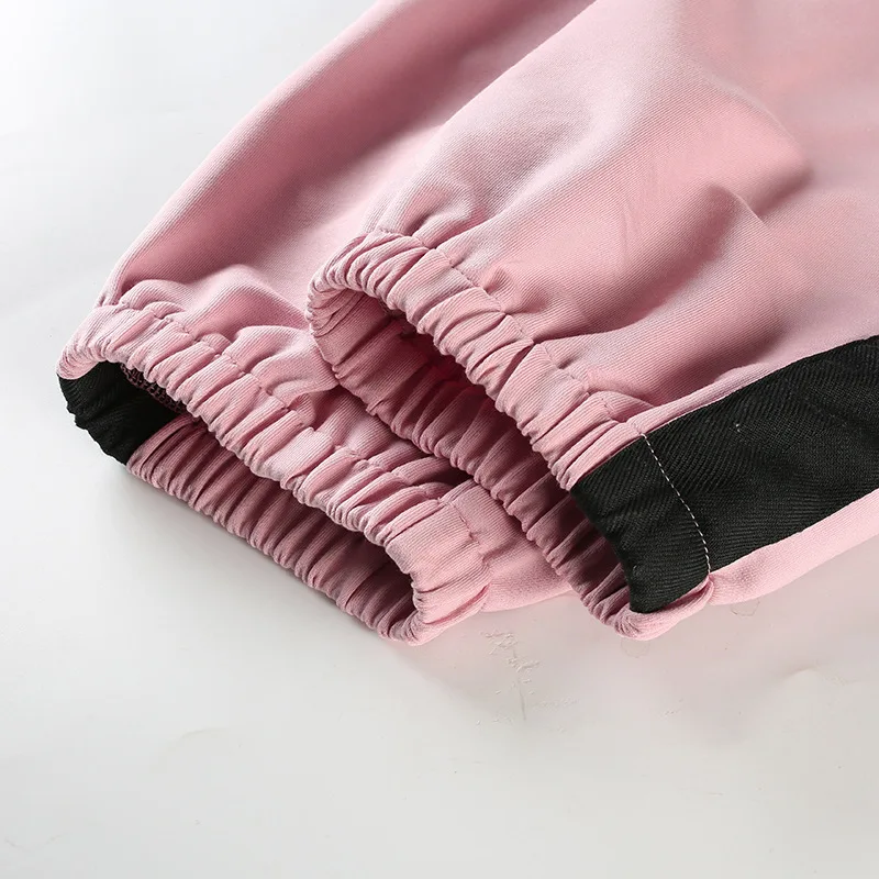 Женские свободные брюки-карго повседневные спортивные штаны в полоску сбоку с