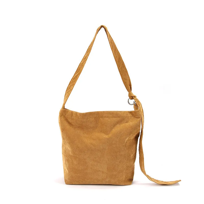 Утолщенная Вельветовая тканевая женская сумка на одно плечо с косой тесьмой