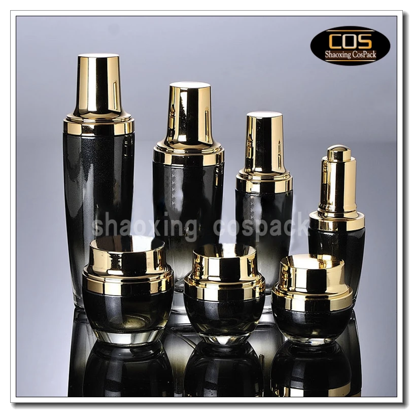 JGX40-20ml пустые черные декоративные стеклянные контейнеры для ухода за кожей