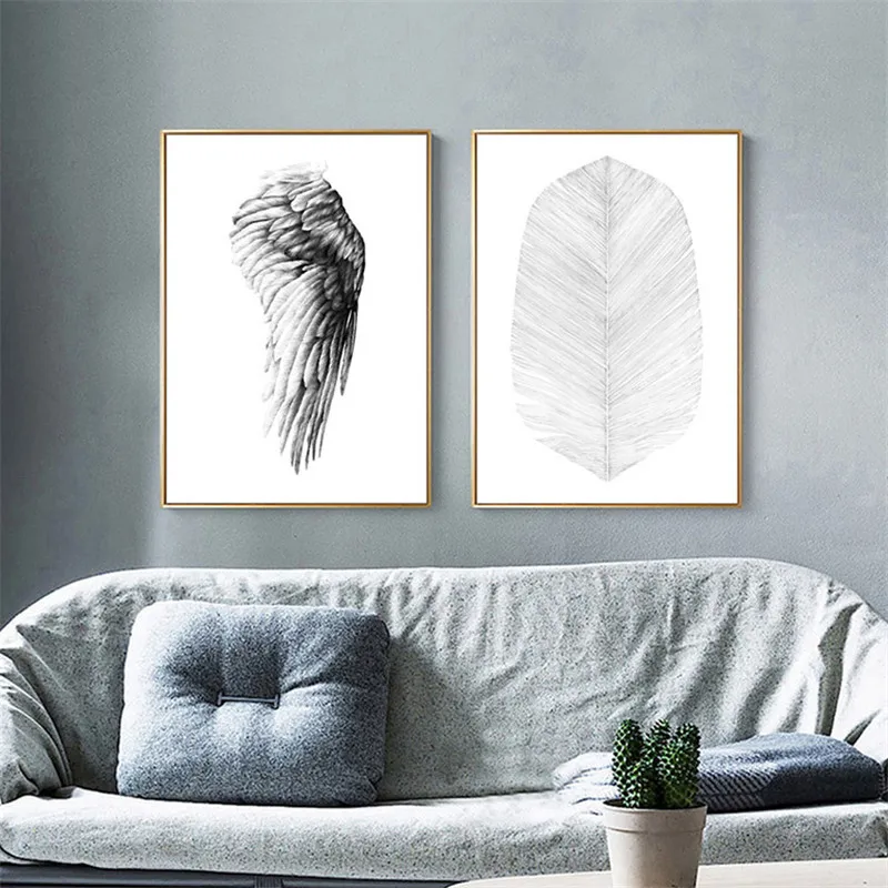 Скандинавская Картина на холсте абстрактные крылья плакаты и принты Куадрос