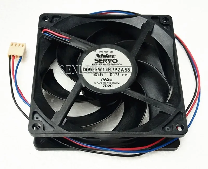 

Original D0925W14B7PZA58 DC14V 0.17A 90x90x25MM 9cm 3Lines Computer cooling fan