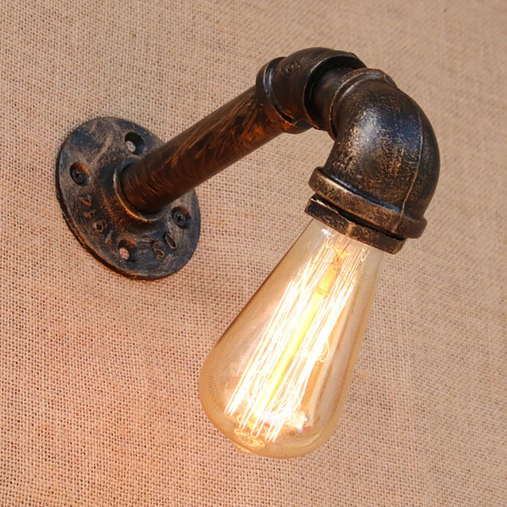 Американская страна железная водопроводная труба винтажная настенная лампа с