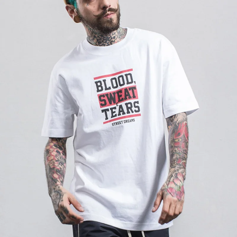 2017 мужские летние с принтом букв футболки хип-хоп Футболка хлопковая Свободная