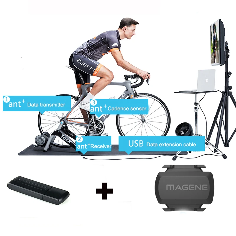 Ant + стикер USB для Zwift Tacx Wahoo Garmin Bkool велосипедный тренажер один круг данные ANT датчик