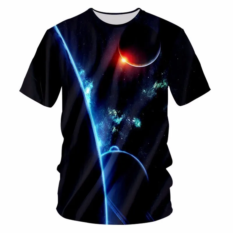 OGKB новые мужские летние топы 3d Футболка с принтом Галактики Мужская футболка в