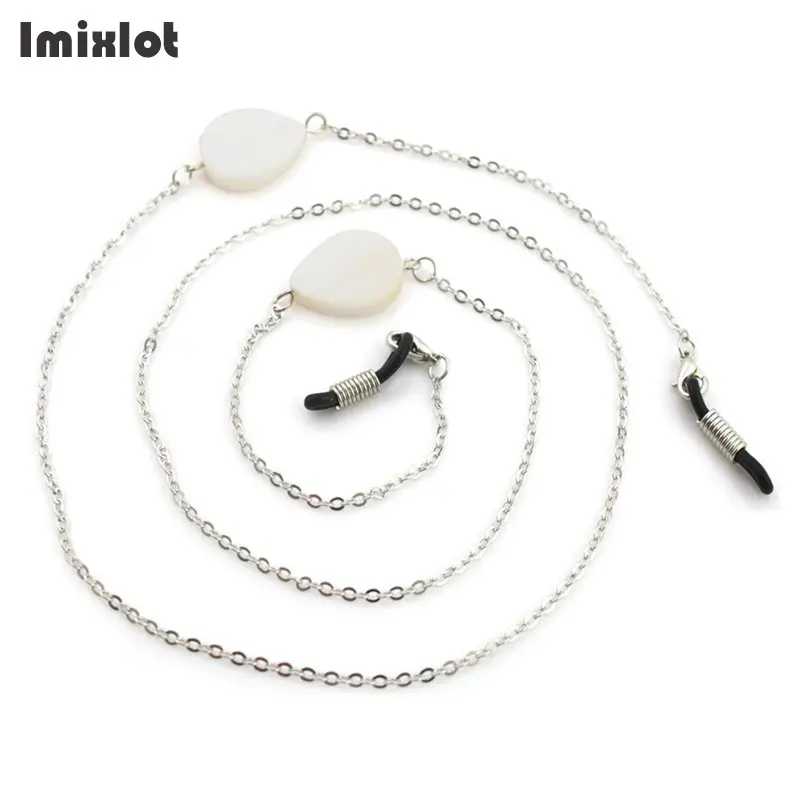 Silver Новинка, модные серебристые золотые цепочки для очков, ракушка, капли воды, солнцезащитные очки, цепочка для очков для чтения, очки, шнур, держатель, ремешок на шею - Цвет: Silver