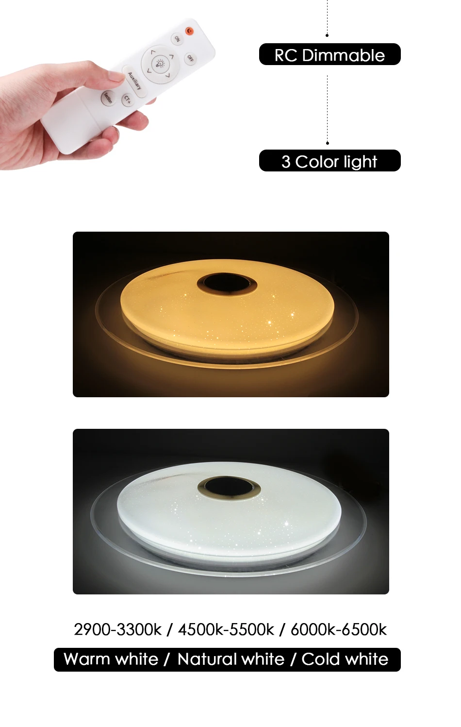 Светодиодный потолочный светильник, Bluetooth, RGB, умная музыкальная лампа с регулируемой яркостью, AC 220 В, 240 в, для гостиной, домашнего декора, вечерние, 36 Вт, 40 Вт, приложение, дистанционное управление